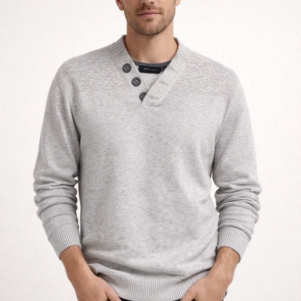 RW&CO. Light Gray V-Neck Sweater